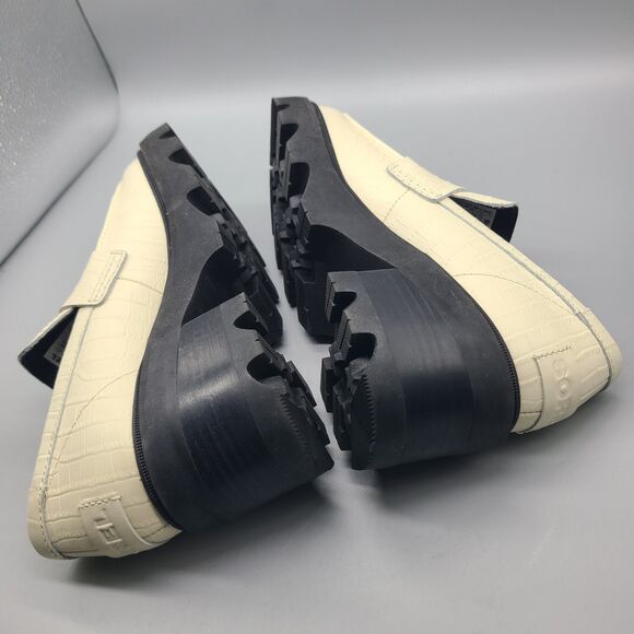 Sorel Joan Now City Women's Loafer Chalk Croc Leather Heel Platform Sz 8 NEW - Picture 7 of 8